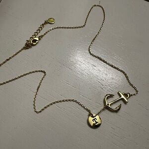 Gold Anchor Pendant Necklace